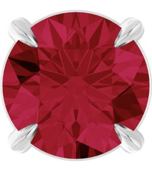 88436 Pendant Set Sterling Silver Round Lab-Grown Ruby 6 Mm Polished Lab-Grown Ruby Solitaire Slide Pendant