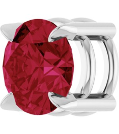 88436 Pendant Set Sterling Silver Round Lab-Grown Ruby 6 Mm Polished Lab-Grown Ruby Solitaire Slide Pendant