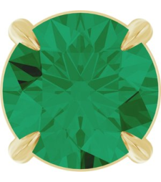 88436 Pendant Set 14K Yellow Round Lab-Grown Emerald 6 Mm Polished Lab-Grown Emerald Solitaire Slide Pendant