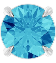 88436 Pendant Set Platinum Round Natural Blue Zircon 6 Mm Polished Natural Blue Zircon Solitaire Slide Pendant
