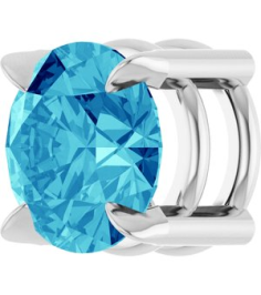 88436 Pendant Set Platinum Round Natural Blue Zircon 6 Mm Polished Natural Blue Zircon Solitaire Slide Pendant