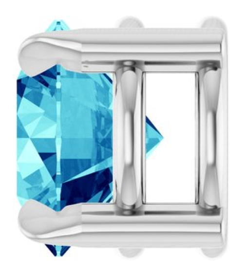 88436 Pendant Set Platinum Round Natural Blue Zircon 6 Mm Polished Natural Blue Zircon Solitaire Slide Pendant