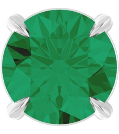 88436 Pendant Set Platinum Round Natural Emerald 6 Mm Polished Natural Emerald Solitaire Slide Pendant
