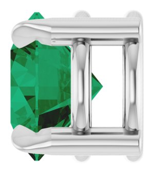 88436 Pendant Set Platinum Round Natural Emerald 6 Mm Polished Natural Emerald Solitaire Slide Pendant