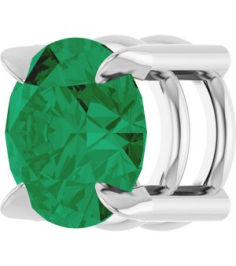88436 Pendant Set Platinum Round Natural Emerald 6 Mm Polished Natural Emerald Solitaire Slide Pendant