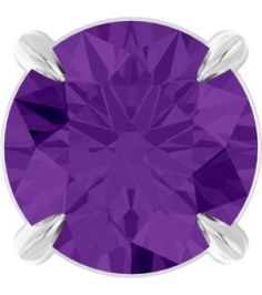88436 Pendant Set Platinum Round Natural Amethyst 6 Mm Polished Natural Amethyst Solitaire Slide Pendant
