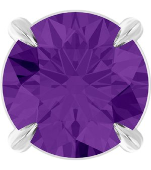 88436 Pendant Set Platinum Round Natural Amethyst 6 Mm Polished Natural Amethyst Solitaire Slide Pendant
