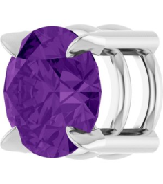88436 Pendant Set Platinum Round Natural Amethyst 6 Mm Polished Natural Amethyst Solitaire Slide Pendant