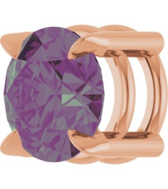 88436 Pendant Set 14K Rose Round Lab-Grown Alexandrite 6 Mm Polished Lab-Grown Alexandrite Solitaire Slide Pendant