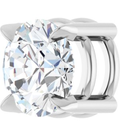 88436 Pendant Set 14K White Round Natural White Sapphire 6 Mm Polished Natural White Sapphire Solitaire Slide Pendant