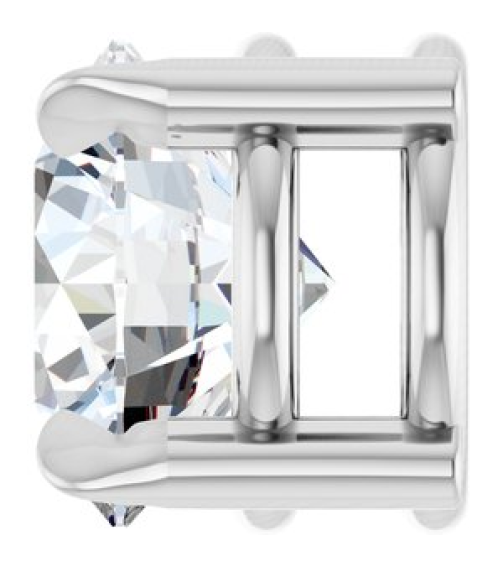 88436 Pendant Set 14K White Round Natural White Sapphire 6 Mm Polished Natural White Sapphire Solitaire Slide Pendant