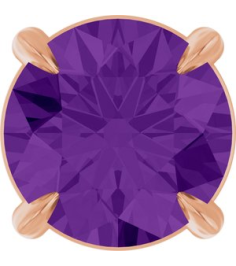 88436 Pendant Set 14K Rose Round Natural Amethyst 6 Mm Polished Natural Amethyst Solitaire Slide Pendant