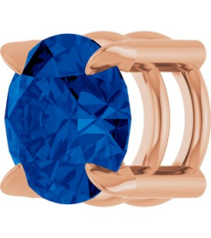 88436 Pendant Set 14K Rose Round Natural Blue Sapphire 6 Mm Polished Natural Blue Sapphire Solitaire Slide Pendant