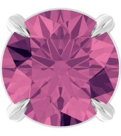 88436 Pendant Set 14K White Round Natural Pink Tourmaline 6 Mm Polished Natural Pink Tourmaline Solitaire Slide Pendant