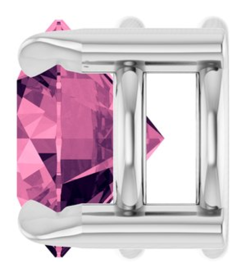 88436 Pendant Set 14K White Round Natural Pink Tourmaline 6 Mm Polished Natural Pink Tourmaline Solitaire Slide Pendant