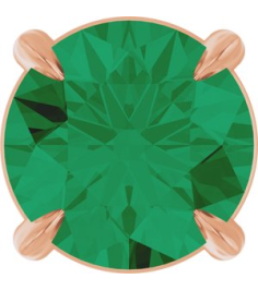 88436 Pendant Set 14K Rose Round Lab-Grown Emerald 6 Mm Polished Lab-Grown Emerald Solitaire Slide Pendant