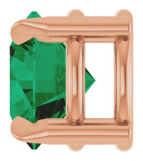 88436 Pendant Set 14K Rose Round Lab-Grown Emerald 6 Mm Polished Lab-Grown Emerald Solitaire Slide Pendant
