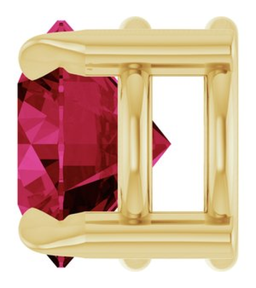 88436 Pendant Set 14K Yellow Round Lab-Grown Ruby 6 Mm Polished Lab-Grown Ruby Solitaire Slide Pendant
