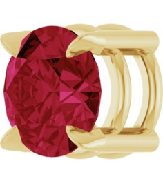 88436 Pendant Set 14K Yellow Round Lab-Grown Ruby 6 Mm Polished Lab-Grown Ruby Solitaire Slide Pendant