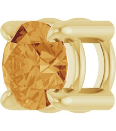 88436 Pendant Set 14K Yellow Round Natural Citrine 4 Mm Polished Natural Citrine Solitaire Slide Pendant