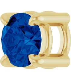 88436 Pendant Set 14K Yellow Round Natural Blue Sapphire 4 Mm Polished Natural Blue Sapphire Solitaire Slide Pendant