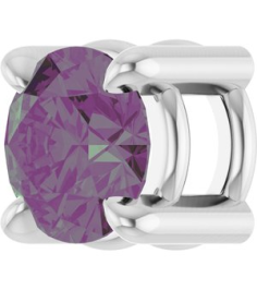 88436 Pendant Set 14K White Round Lab-Grown Alexandrite 4 Mm Polished Lab-Grown Alexandrite Solitaire Slide Pendant