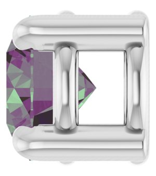 88436 Pendant Set 14K White Round Lab-Grown Alexandrite 4 Mm Polished Lab-Grown Alexandrite Solitaire Slide Pendant