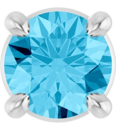 88436 Pendant Set Platinum Round Natural Aquamarine 4 Mm Polished Natural Aquamarine Solitaire Slide Pendant