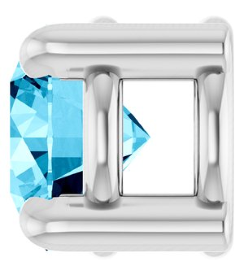 88436 Pendant Set Platinum Round Natural Aquamarine 4 Mm Polished Natural Aquamarine Solitaire Slide Pendant