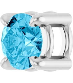 88436 Pendant Set Platinum Round Natural Aquamarine 4 Mm Polished Natural Aquamarine Solitaire Slide Pendant