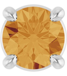 88436 Pendant Set Platinum Round Natural Citrine 4 Mm Polished Natural Citrine Solitaire Slide Pendant
