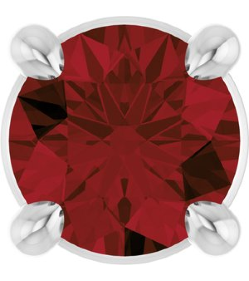 88436 Pendant Set Platinum Round Natural Mozambique Garnet 4 Mm Polished Natural Mozambique Garnet Solitaire Slide Pendant