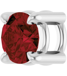 88436 Pendant Set Platinum Round Natural Mozambique Garnet 4 Mm Polished Natural Mozambique Garnet Solitaire Slide Pendant