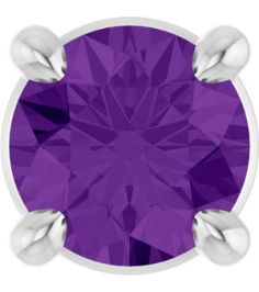 88436 Pendant Set Platinum Round Natural Amethyst 4 Mm Polished Natural Amethyst Solitaire Slide Pendant