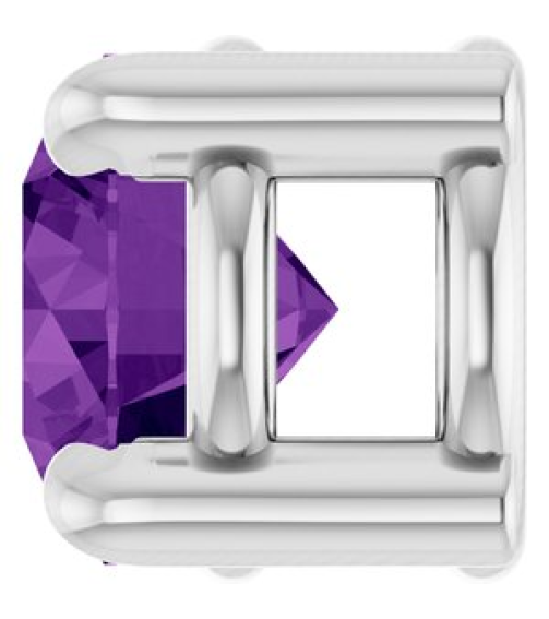 88436 Pendant Set Platinum Round Natural Amethyst 4 Mm Polished Natural Amethyst Solitaire Slide Pendant