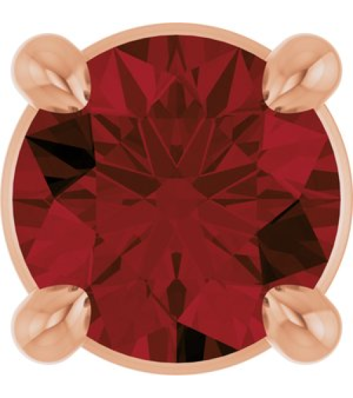 88436 Pendant Set 14K Rose Round Natural Mozambique Garnet 4 Mm Polished Natural Mozambique Garnet Solitaire Slide Pendant