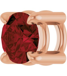 88436 Pendant Set 14K Rose Round Natural Mozambique Garnet 4 Mm Polished Natural Mozambique Garnet Solitaire Slide Pendant