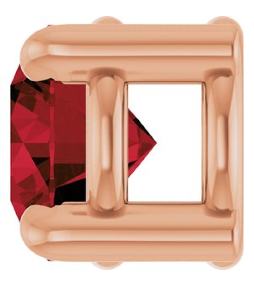 88436 Pendant Set 14K Rose Round Natural Mozambique Garnet 4 Mm Polished Natural Mozambique Garnet Solitaire Slide Pendant