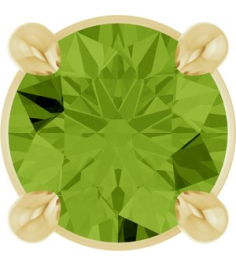 88436 Pendant Set 14K Yellow Round Natural Peridot 4 Mm Polished Natural Peridot Solitaire Slide Pendant
