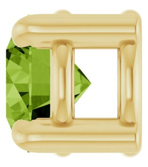 88436 Pendant Set 14K Yellow Round Natural Peridot 4 Mm Polished Natural Peridot Solitaire Slide Pendant