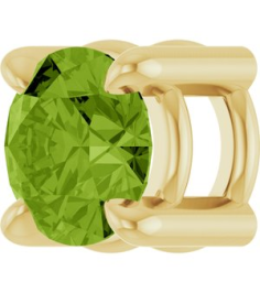 88436 Pendant Set 14K Yellow Round Natural Peridot 4 Mm Polished Natural Peridot Solitaire Slide Pendant