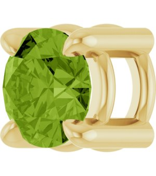 88436 Pendant Set 14K Yellow Round Natural Peridot 4 Mm Polished Natural Peridot Solitaire Slide Pendant