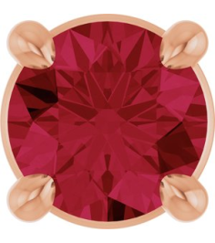 88436 Pendant Set 14K Rose Round Lab-Grown Ruby 4 Mm Polished Lab-Grown Ruby Solitaire Slide Pendant