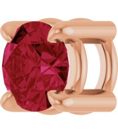88436 Pendant Set 14K Rose Round Lab-Grown Ruby 4 Mm Polished Lab-Grown Ruby Solitaire Slide Pendant