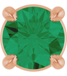 88436 Pendant Set 14K Rose Round Lab-Grown Emerald 4 Mm Polished Lab-Grown Emerald Solitaire Slide Pendant