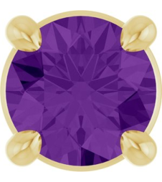 88436 Pendant Set 14K Yellow Round Natural Amethyst 4 Mm Polished Natural Amethyst Solitaire Slide Pendant