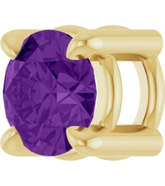 88436 Pendant Set 14K Yellow Round Natural Amethyst 4 Mm Polished Natural Amethyst Solitaire Slide Pendant