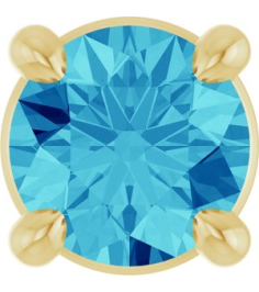 88436 Pendant Set 14K Yellow Round Natural Blue Zircon 4 Mm Polished Natural Blue Zircon Solitaire Slide Pendant