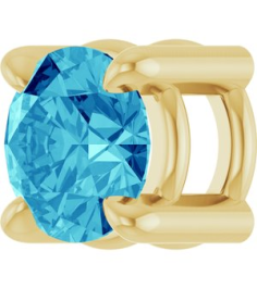 88436 Pendant Set 14K Yellow Round Natural Blue Zircon 4 Mm Polished Natural Blue Zircon Solitaire Slide Pendant