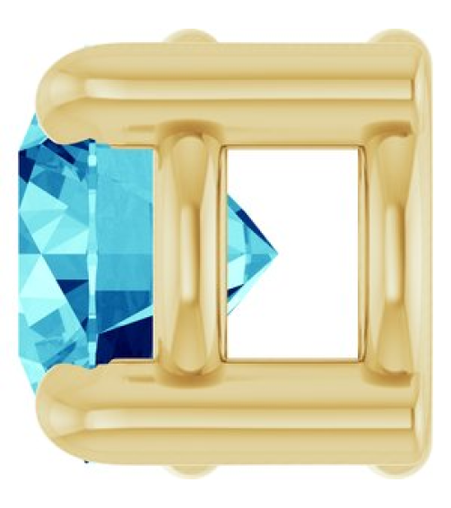 88436 Pendant Set 14K Yellow Round Natural Blue Zircon 4 Mm Polished Natural Blue Zircon Solitaire Slide Pendant